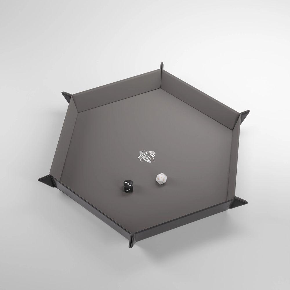 Gamegenic Magnetic Dice Tray Hexagonal Black&Gray