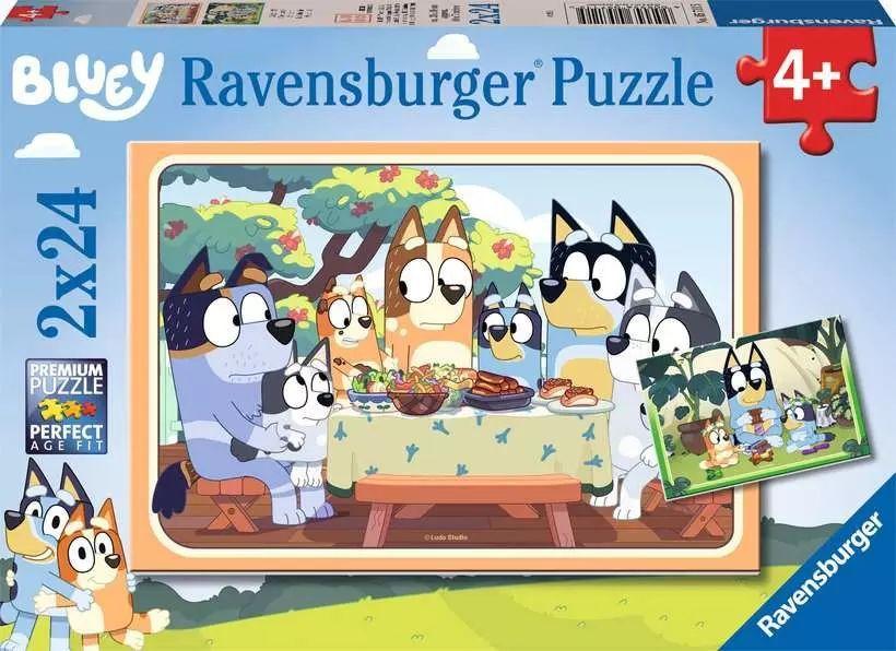 Kinderpuzzle 2x24 Teile - Bluey - Auf geht's!