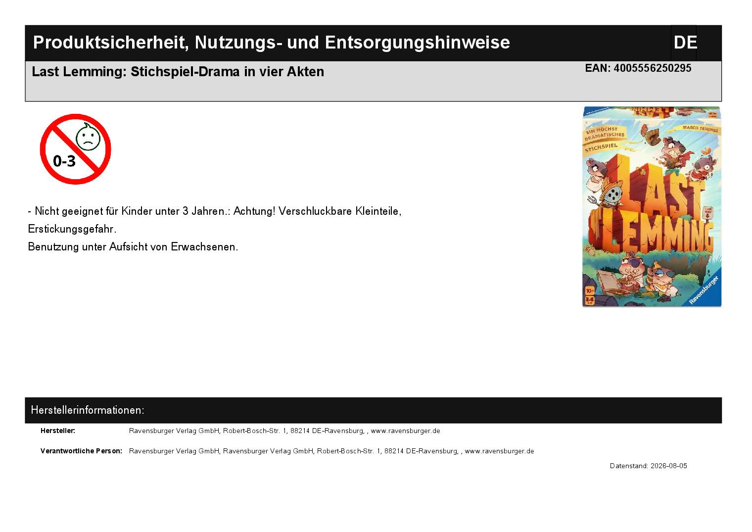 Last Lemming: Stichspiel-Drama in vier Akten