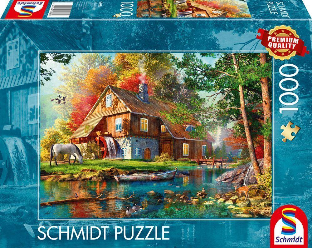 Wassermühle im Herbst, 1.000 Teile Puzzle Wassermühle im Herbst, 1.000 Teile Puzzle