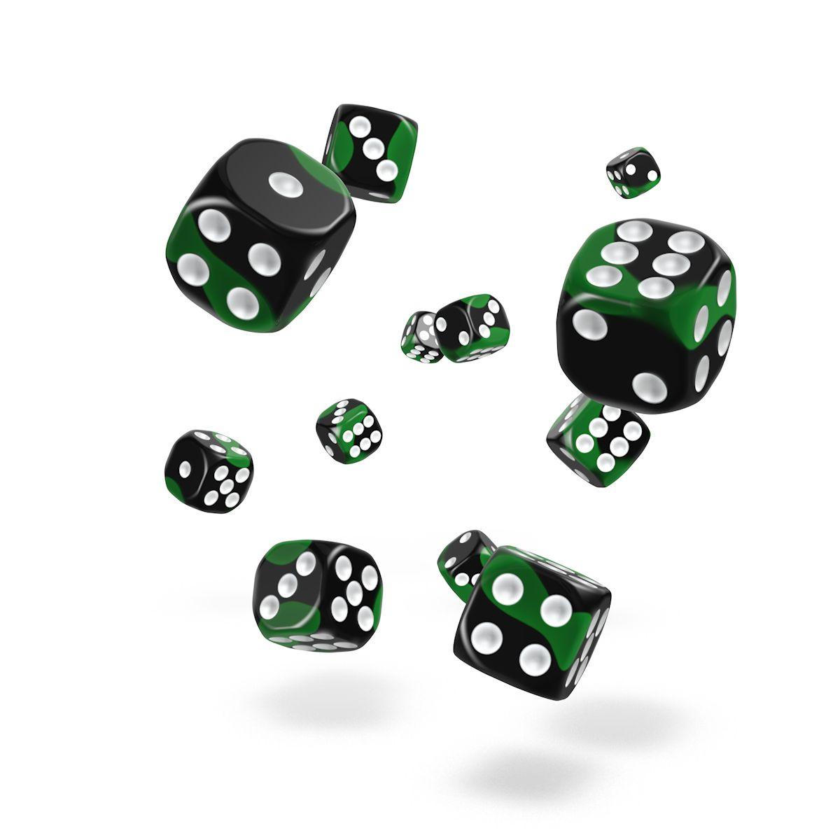 Oakie Doakie Dice D6 Dice 12 mm Glow in the Dark - Biohazard (36)