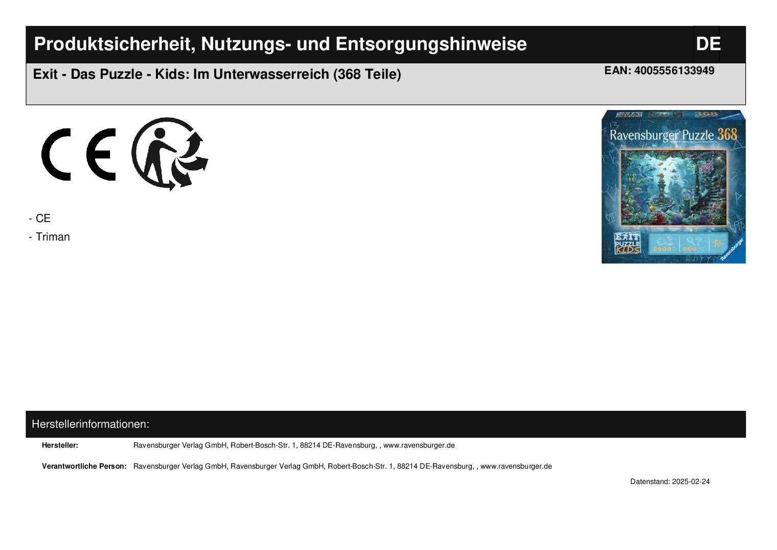 Exit - Das Puzzle - Kids: Im Unterwasserreich (368 Teile)