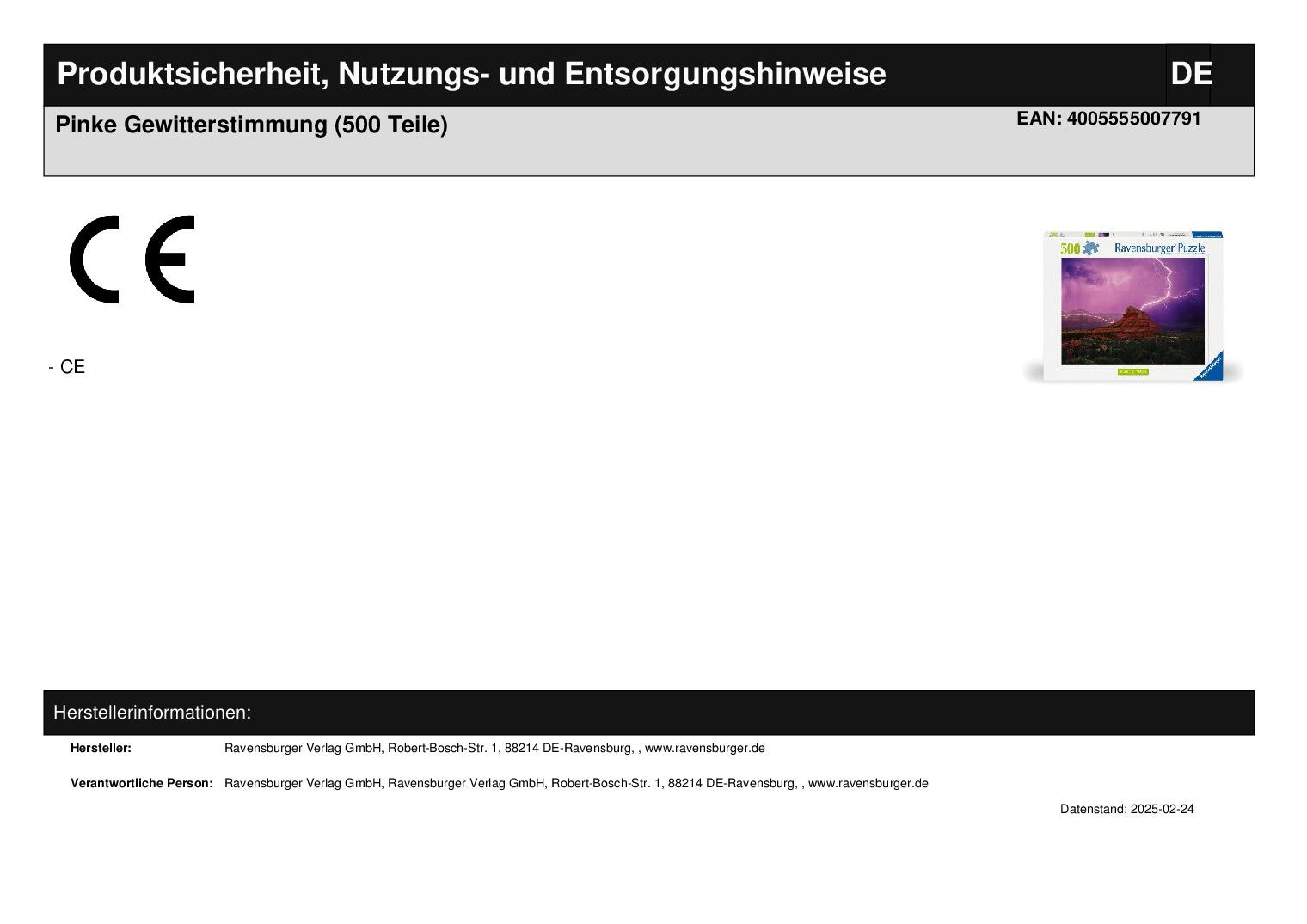 Pinke Gewitterstimmung (500 Teile)