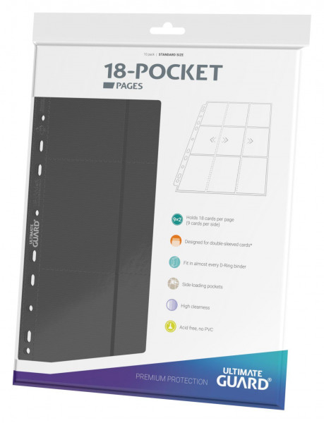 Ultimate Guard 18-Pocket Side-Loading Supreme Pages Standard Size Grau (10)