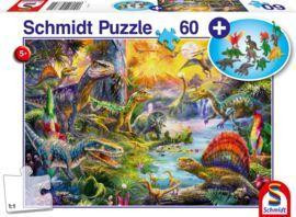 Puzzle:  Dinosaurier, 60 Teile, mit Add-on (Dinosaurier-Figuren-Set)