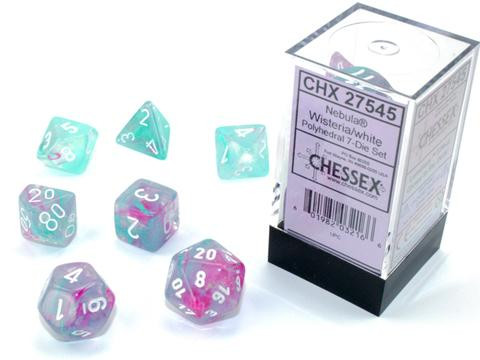 Chessex Nebula Wisteria/white Luminary 7-Die Set