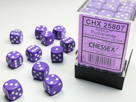 Chessex Würfel W6x36 Opaque: purple / white