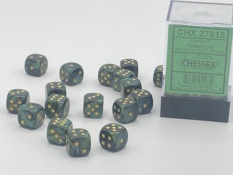 Chessex Würfel W6x36 Scarab: Jade gold