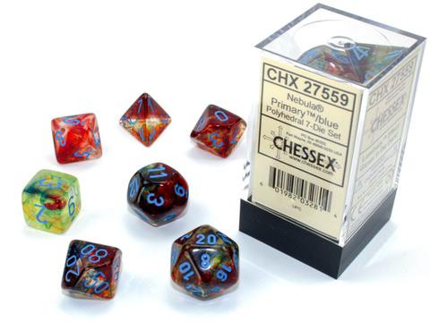 Chessex Nebula Primary/blue Luminary 7-Die Set