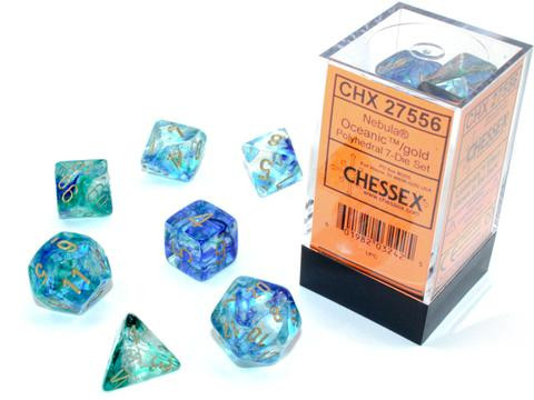 Chessex Nebula Oceanic/gold Luminary 7-Die Set