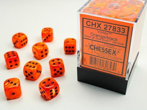 Chessex Würfel W6x36 Vortex: orange / black