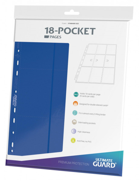 Ultimate Guard 18-Pocket Side-Loading Supreme Pages Standard Size Blau (10)
