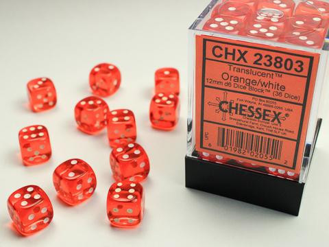 Chessex W6x36 Translucent: orange / white