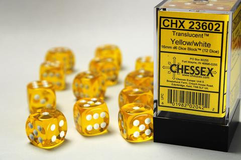 Chessex W6x12 Translucent: yellow / white