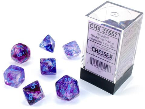 Chessex Nebula Nocturnal/blue Luminary 7-Die Set