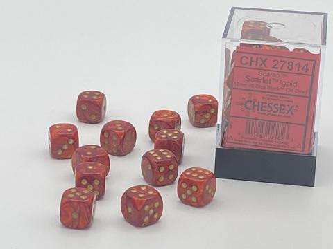 Chessex Würfel W6x36 Scarab: red / gold