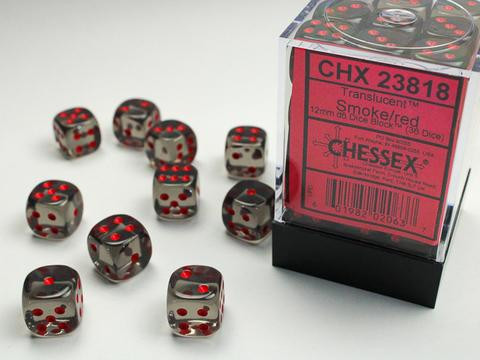 Chessex W6x12 Translucent: smoke / red