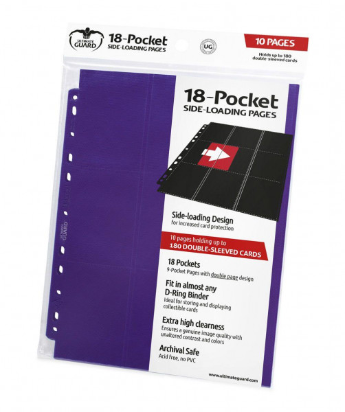 Ultimate Guard 18-Pocket Side-Loading Supreme Pages Standard Size Violett (10)