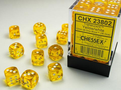 Chessex W6x36 Translucent: yellow / white