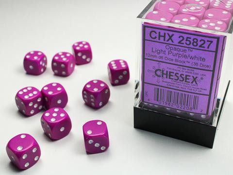 Chessex Würfel W6x36 Opaque: light-purple / white
